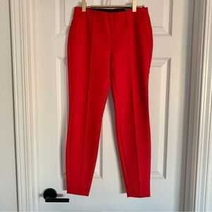 💋 EXPRESS Lipstick Red Pintuck Stretch Mid-rise Leggings Skinny Pants